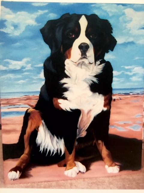 Painting of a dog by Barbara Douglass